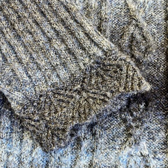 Alfred Dunner MP Blue Striped Ombre Cable Knit  Sweater Scallped Trims Acrylic - Picture 16 of 16